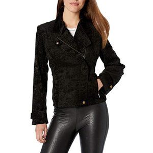 NWT! Nicole Miller Corduroy Tucked Moto Jacket
